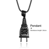 Korea Gothic Hammer Skull Plug Necklace Pendant Stainless Steel