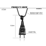 Korea Gothic Hammer Skull Plug Necklace Pendant Stainless Steel