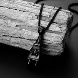 Korea Gothic Hammer Skull Plug Necklace Pendant Stainless Steel