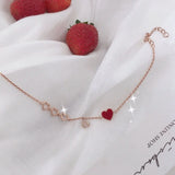 Korea Hollow Heart Bracelet for Women Sweet Drip Oil Heart Accessory