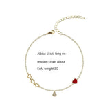 Korea Hollow Heart Bracelet for Women Sweet Drip Oil Heart Accessory