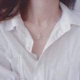 Korea Hot Jewelry 14K Real Plating Copper Zircon Necklace