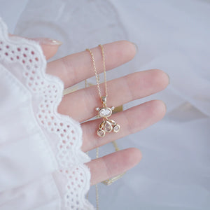 Korea Hot Jewelry 14K Real Plating Copper Zircon Necklace