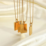Korea Style Stainless Steel Letter Tag Necklace for Women