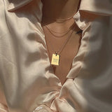 Korea Style Stainless Steel Letter Tag Necklace for Women