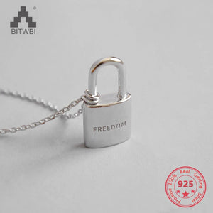Korea Hot 925 Silver Love Heart Lock Pendant Necklaces