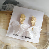 Korea Acrylic Painted Petals Clip on Earrings Fairy Temperament
