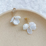 Korea Acrylic Painted Petals Clip on Earrings Fairy Temperament