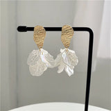Korea Acrylic Painted Petals Clip on Earrings Fairy Temperament