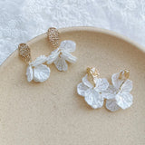 Korea Acrylic Painted Petals Clip on Earrings Fairy Temperament