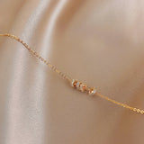 Korea 14K Plating Round Pendant Necklace Sexy Women Clavicle Necklace