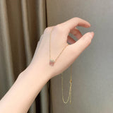 Korea 14K Plating Round Pendant Necklace Sexy Women Clavicle Necklace