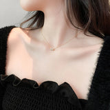 Korea 14K Plating Round Pendant Necklace Sexy Women Clavicle Necklace