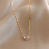 Korea 14K Plating Round Pendant Necklace Sexy Women Clavicle Necklace