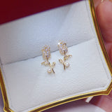 Korea Hot 14K Real Plating Zircon Earrings for Women