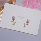Korea Hot 14K Real Plating Zircon Earrings for Women