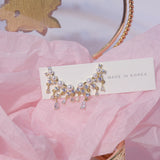 Korean 14K Zircon Dangle Earrings Pearl Women's Prom Party Earrings