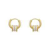 Korean 14K Gold Plated Zircon Beads Earrings for Women