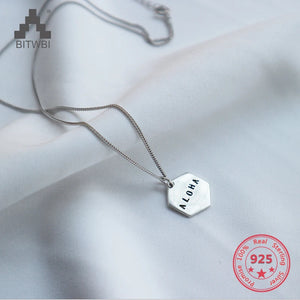 Minimalistic Geometric Pendant Necklace in 925 Silver