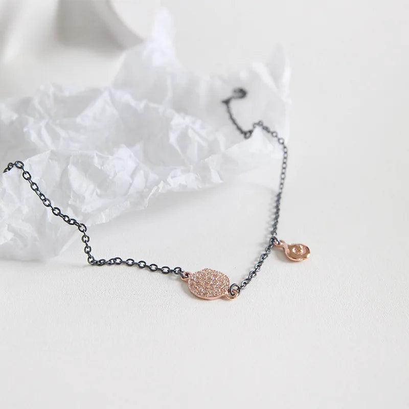 925 Sterling Silver Retro Vintage Bracelets with Zircon Pendant