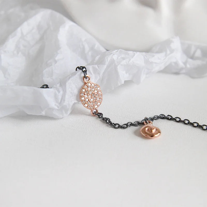 925 Sterling Silver Retro Vintage Bracelets with Zircon Pendant