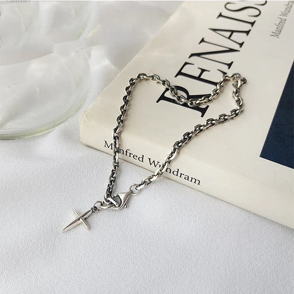 925 Sterling Silver Ethnic Cross Bracelet Vintage Style