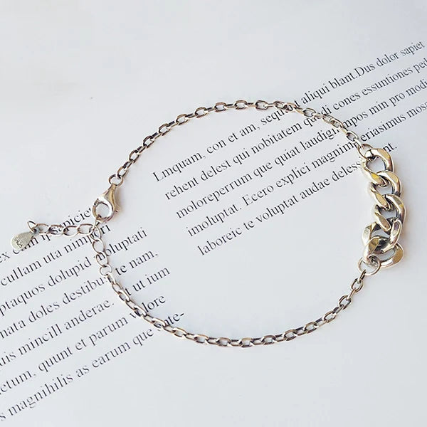 925 Sterling Silver Vintage Twist Chain Bracelet Women Jewelry
