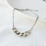 925 Sterling Silver Vintage Twist Chain Bracelet Women Jewelry
