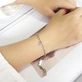 925 Sterling Silver Retro Vintage Smile Tassel Bracelet