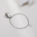 925 Sterling Silver Retro Vintage Smile Tassel Bracelet