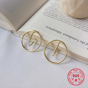 Pure 925 Sterling Silver Hoop Earrings for Women