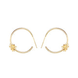 Korean Style 925 Silver Flower Hoop Earrings