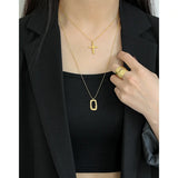 Korea Style 925 Sterling Silver Necklace Hollow Charm Ladies Jewelry