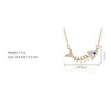 Korea Hot Style 925 Silver Necklace for Women Ocean Fish Bone Pendant Jewelry