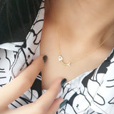 Korea Hot Style 925 Silver Necklace for Women Ocean Fish Bone Pendant Jewelry