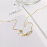 Korea Hot Style 925 Silver Necklace for Women Ocean Fish Bone Pendant Jewelry