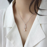 925 Silver Baroque Pearl Necklace Korean Style Delicate Charms Jewelry
