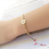 Korea 925 Sterling Silver Letter S Chain Bracelet Student Jewelry