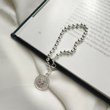 Korea 925 Sterling Silver Bracelets for Women with Coins Pendant