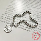 Korea 925 Sterling Silver Bracelets for Women with Coins Pendant
