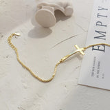 Korea Style 925 Silver Bracelet Delicate Cross Bangle Jewelry