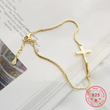 Korea Style 925 Silver Bracelet Delicate Cross Bangle Jewelry