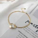 Korea Pure 925 Sterling Silver Heart Bangle for Women