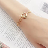 Korea Pure 925 Sterling Silver Heart Bangle for Women