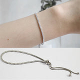 925 Sterling Silver Delicate Diamond Bracelet for Women