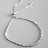 925 Sterling Silver Delicate Diamond Bracelet for Women
