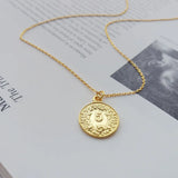 Korea Style 925 Silver Necklace for Women Coins Pendant Jewelry