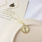 925 Sterling Silver Necklace Women Coins Pendant Jewelry