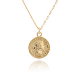 Korea Style 925 Silver Necklace for Women Coins Pendant Jewelry