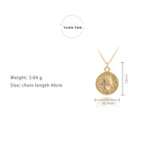 Korea Style 925 Silver Necklace for Women Coins Pendant Jewelry